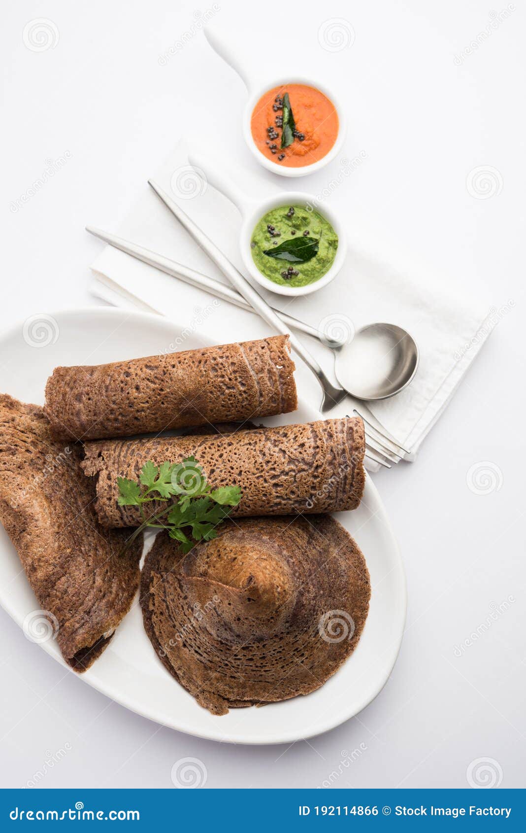 ragi dosaÃÂ made using batter ofÃÂ finger millet is a healthy indian breakfast served with chutney